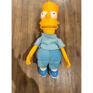 Vintage Bart Simpson Plush Doll Molded Vinyl Head Hands Shoes 90s Collectible